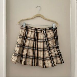 Plaid Pleated Skirt with Chain ⛓️‍💥